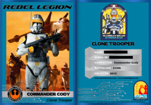 My trading card design work for Star Wars costuming club Rebel Legion